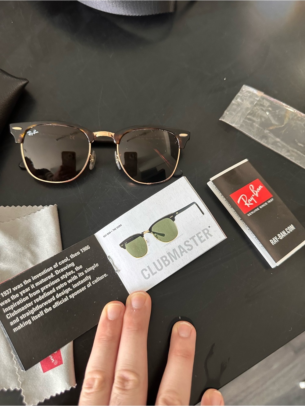 Ray-Ban Clubmaster Sunglasses - Tortoise Frame with Black Lenses